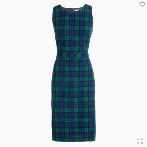 J. Crew Classic wool-blend suit dress in Black Watch plaid
